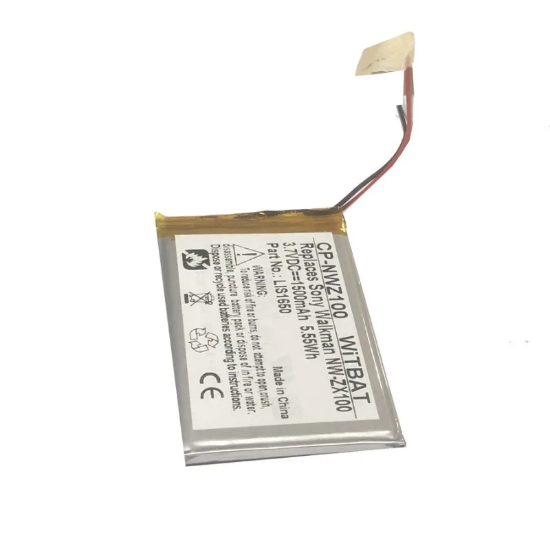 Фото Новейшая литий-ионная аккумуляторная батарея LIS1650 3.7V 5.55Wh 1500mAh для Sony CP-NWZ100 NW-ZX706 NW-ZX707, высококачественная батарея для Walkman №2