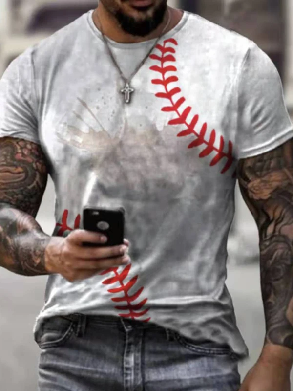 

Футболка мужская оверсайз с коротким рукавом и круглым вырезом, в стиле ретро