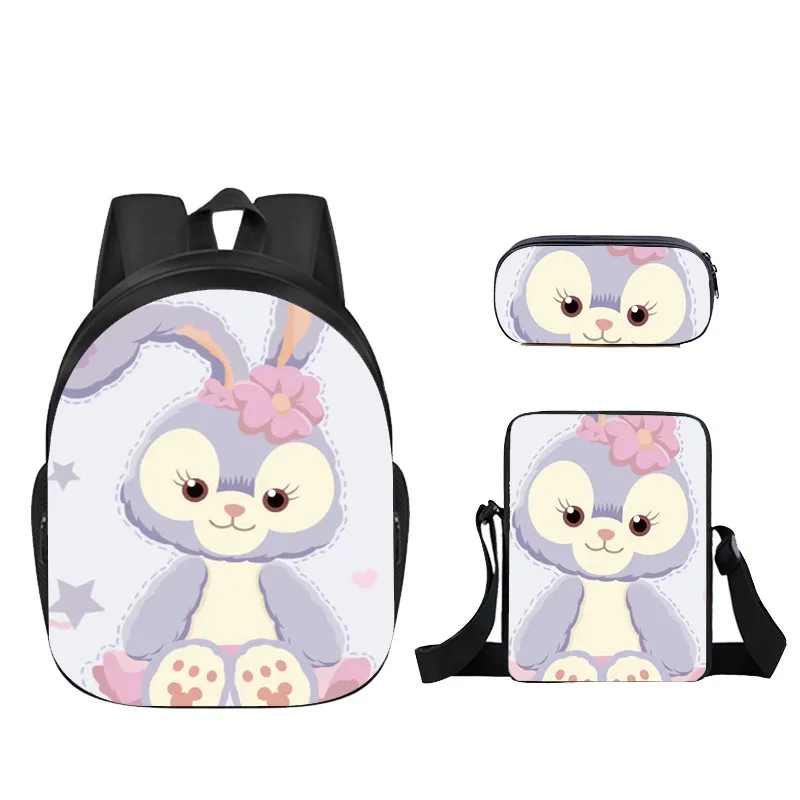 Disney Backpack Girls Cute Cartoon Printed Children's Large Capacity Schoolbag Students Pencil Box Three Sets Girls Backpack