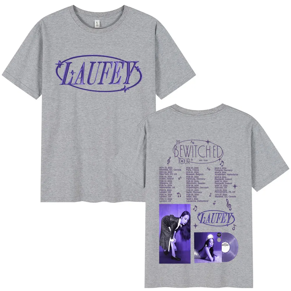 Laufey The Топ Тур 2024 модная футболка Harajuku с коротким рукавом хлопковая Повседневная
