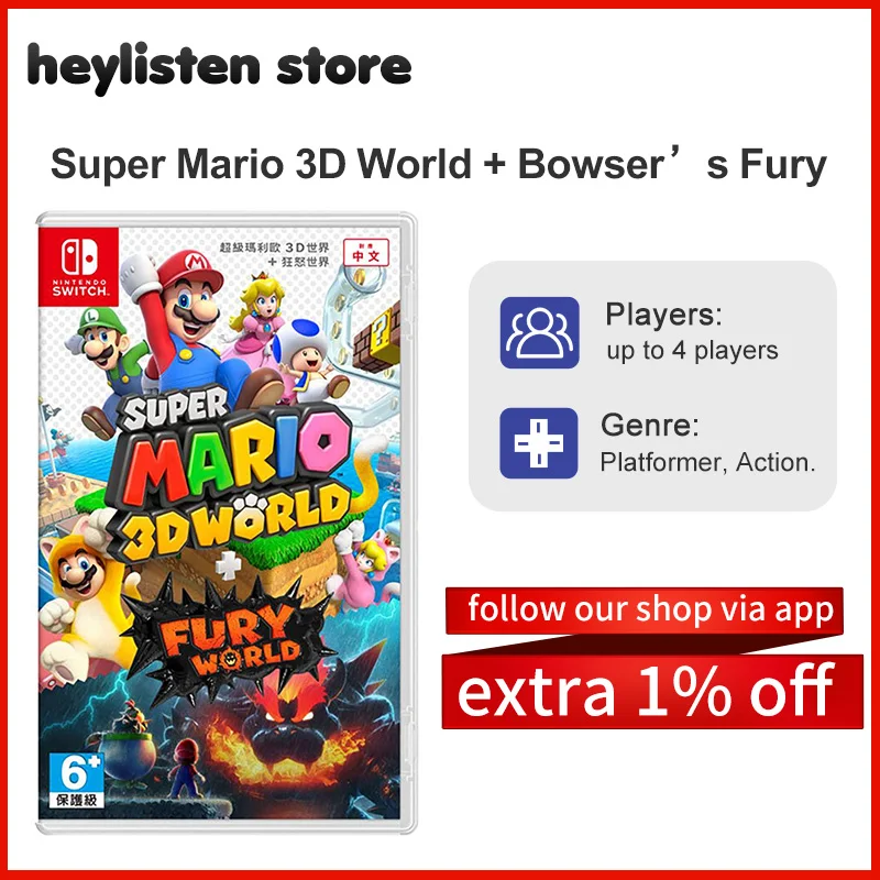 

Nintendo switch game Deals - Super Mario 3D World + Bowser’s Fury Stander Edition - games Cartridge Physical Card