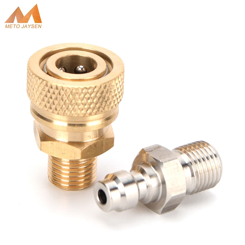 

1/8NPT 1/8BSPP M10x1 Thread Stainless Steel Male Plug Copper Quick Disconnect Couplers Fittings 2pcs/set