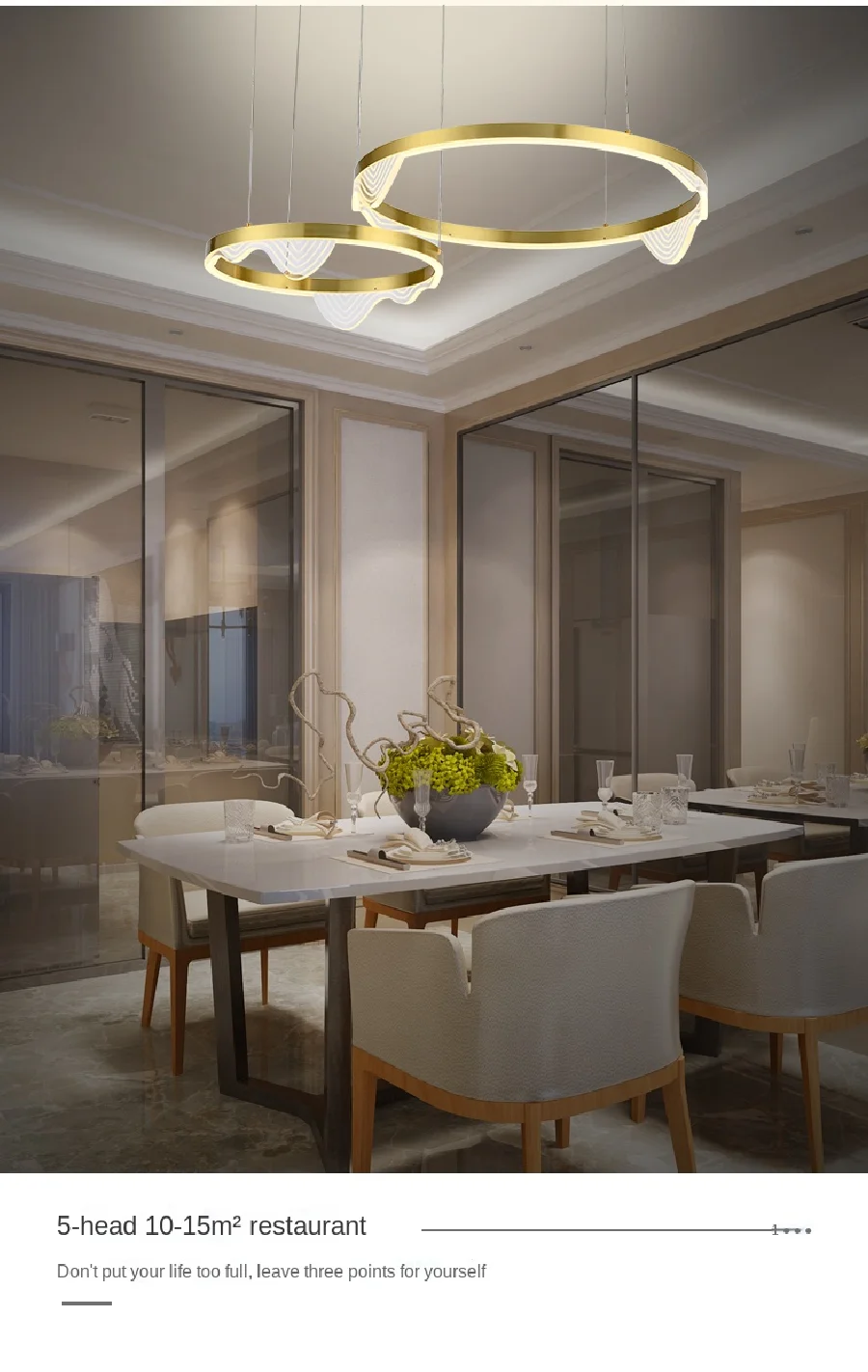 

Современный светодиодный светильник, кольцевой подвесной светильник из акриловой смолы, домашний декор, декоративный светильник для гости...