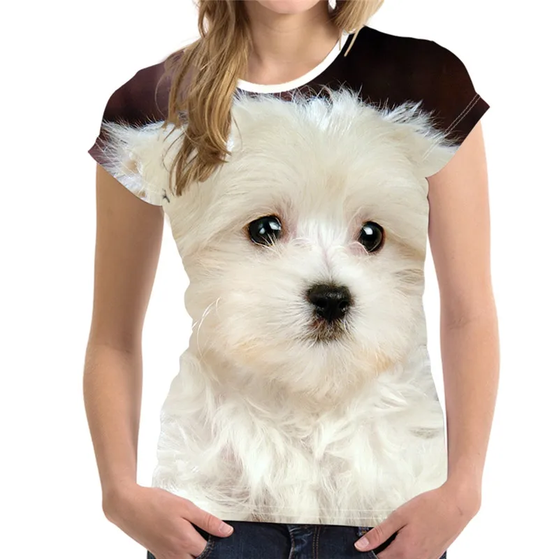 

Women's Fashion T-shirt 3d Kawaii Dog Vintage Print Top For Women Short Sleeve Harajuku Summer Oversized Female Casual Camiseta