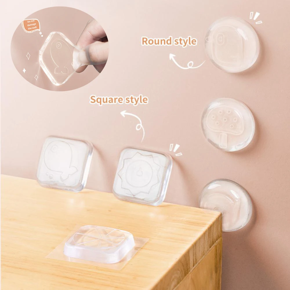 

Transparent Anti-shock Silicone Anti-collision Sticker Furniture Patch For Cabinets Corners Behind Door Wall Protection Pad