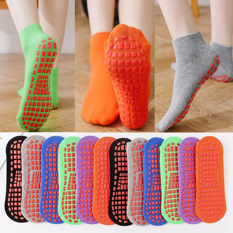 1Pair Women Yoga Cute Elasticity Socks Silicone Non-Slip Floor Socks Cotton Breathable Sport Boy Girl Trampoline Toddler Socks