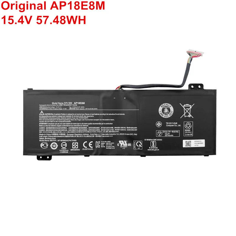 

15.4V 57.48WH Genuine Laptop Original Battery AP18E7M AP18E8M For Acer Nitro 5 AN515-54 AN515-55 AN517-51 7 AN715-51 Noteook New