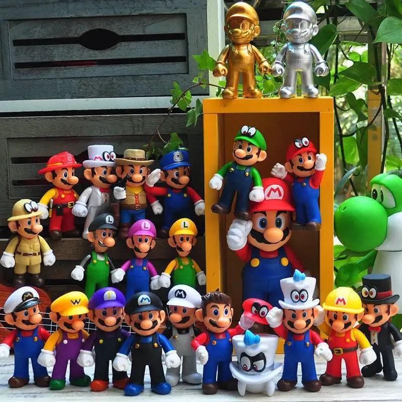 

Super Mario Bros PVC Action Figure Toys Dolls Model Cartoon Mario Series Character Modeling for Kids Birthday Gifts Wholesale