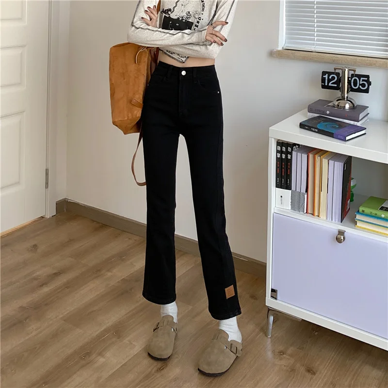N0025  New fashion all-match high waist slim design nine-point straight jeans