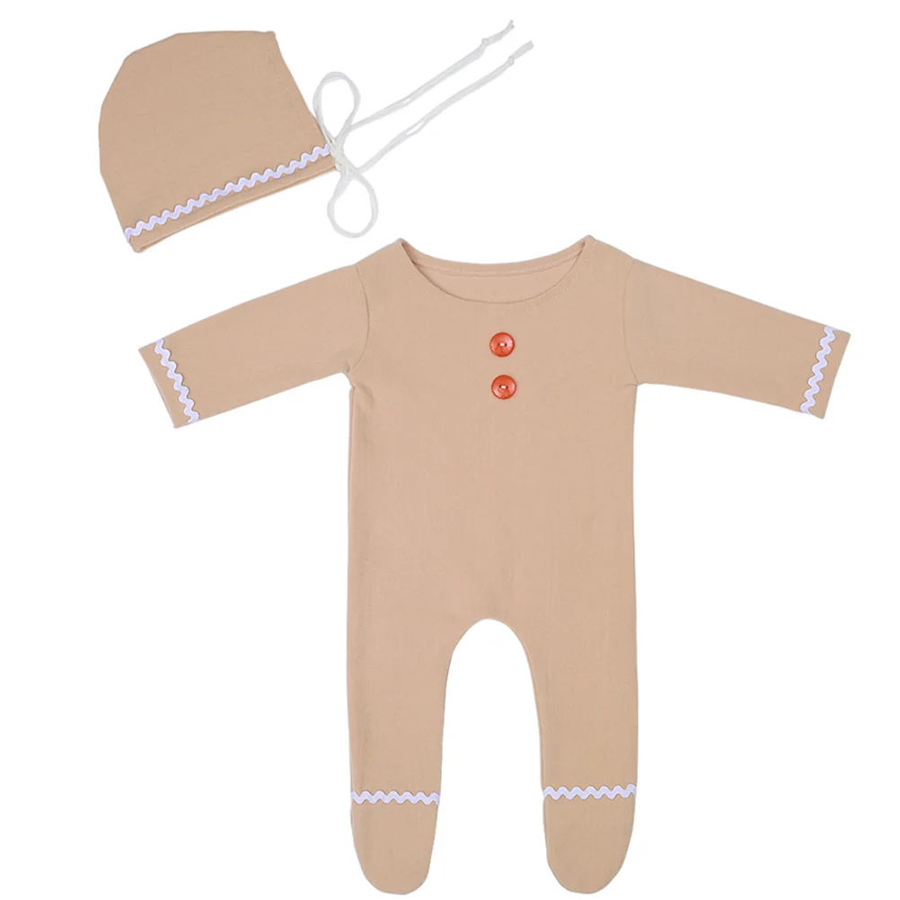 

1 Set Newborn Photography Outfit Infant Girl Romper Baby Xmas Long Sleeve Bodysuit with Hat