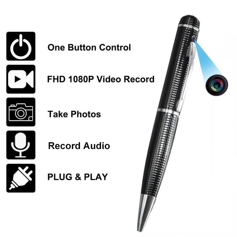 

1080P Portable Ballpoint Pen Cam One Button Recording Take Photos Video Audio Recording Writing Pen Micro Security Camera