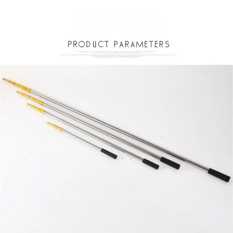 

New 1.5/1.7/1.9m Head Ring Prong Harpoon Spear Rod Fish Dip Net Telescopic Bar