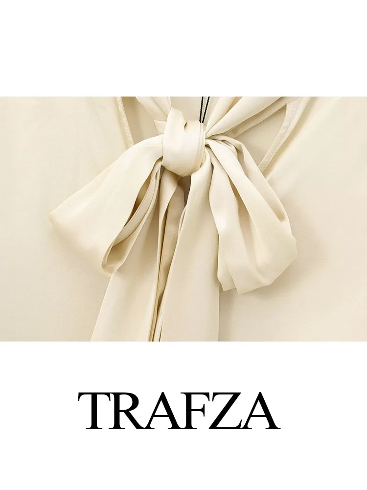 TRAFZA 2024 осенние повседневные женские минималистичные шикарные однотонные блузки
