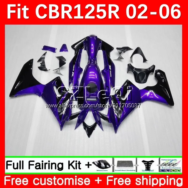 

+Tank For HONDA CBR125R CBR125RR CBR 125CC 125R 02 03 04 05 06 CBR-125R 2002 2003 2004 2005 2006 Fairings 22LQ.7 purple black