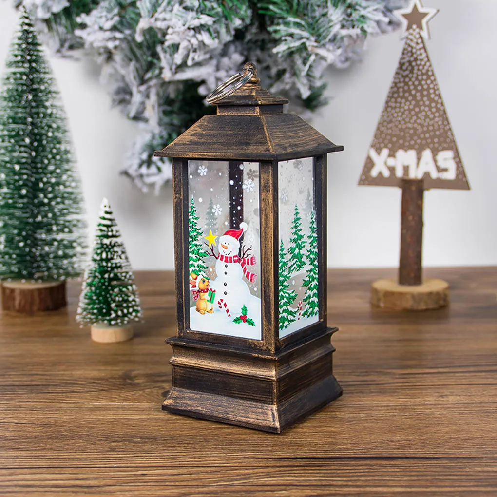 

Рождественское украшение в виде Санта Клауса, снеговика, фонарь, подвесной светильник для рождественской елки, праздничный декоративный св...