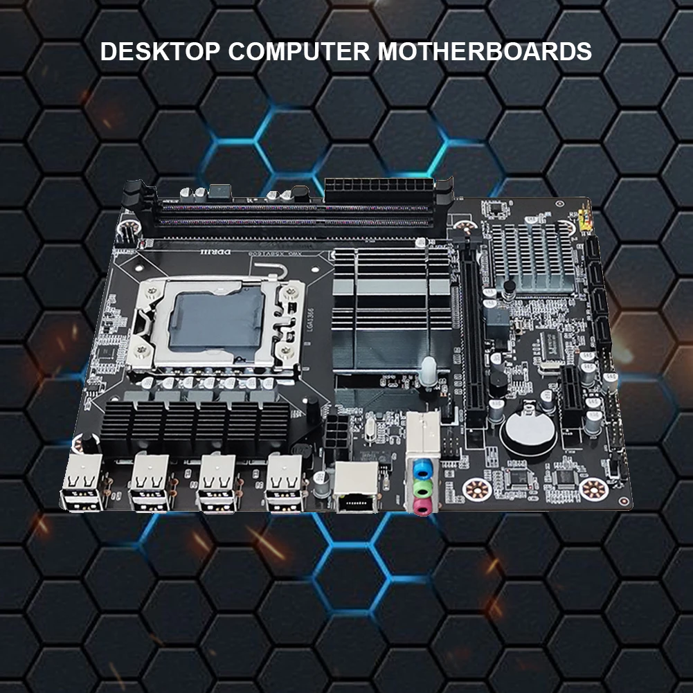 X58 PC материнская плата DDR3 ПАМЯТЬ LGA 1366 комплект материнской платы двухканальный компьютер материнская плата поддержка E5640 32 ГБ ОЗУ USB 2,0 1600 МГц