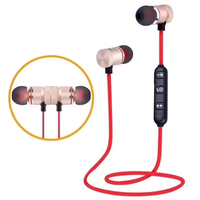 

5.0 Bluetooth Earphone Sports Neckband Magnetic Wireless earphones Stereo Earbuds Music Metal Headphones With Mic For All Phones