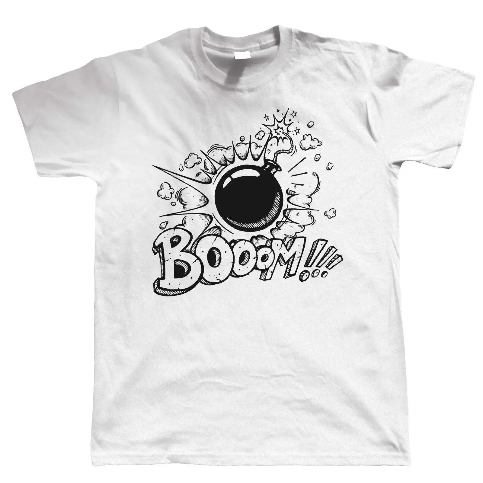 Vectorbomb Booom! Мужская футболка, ретро комикс, граффити в городском стиле