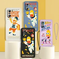 disney the simpsons family phone case for redmi k50 k40 gaming k30 k30s 10 10c 10x 9a 9 9t 9c 9at 8 8a 5g liquid rope cover