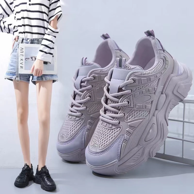 

Big Size Women Sneakers Autumn Leather Light White Sneaker Female Platform Vulcanized Shoes Spring Casual Breathable Sports Shoe