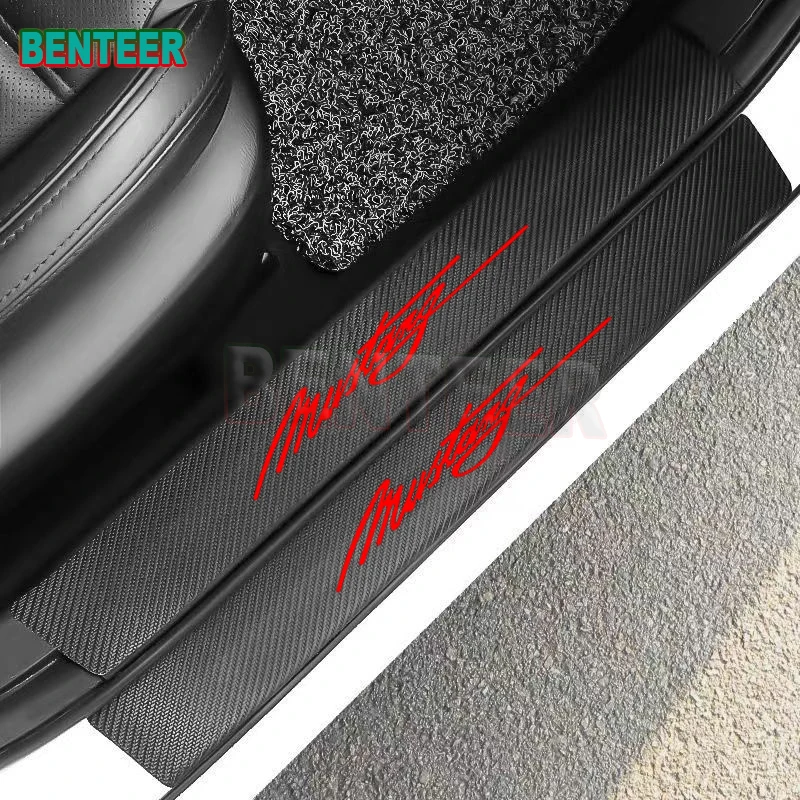 

2pcs Car Door Sill Stickers For Ford Mustang Auto Accessories