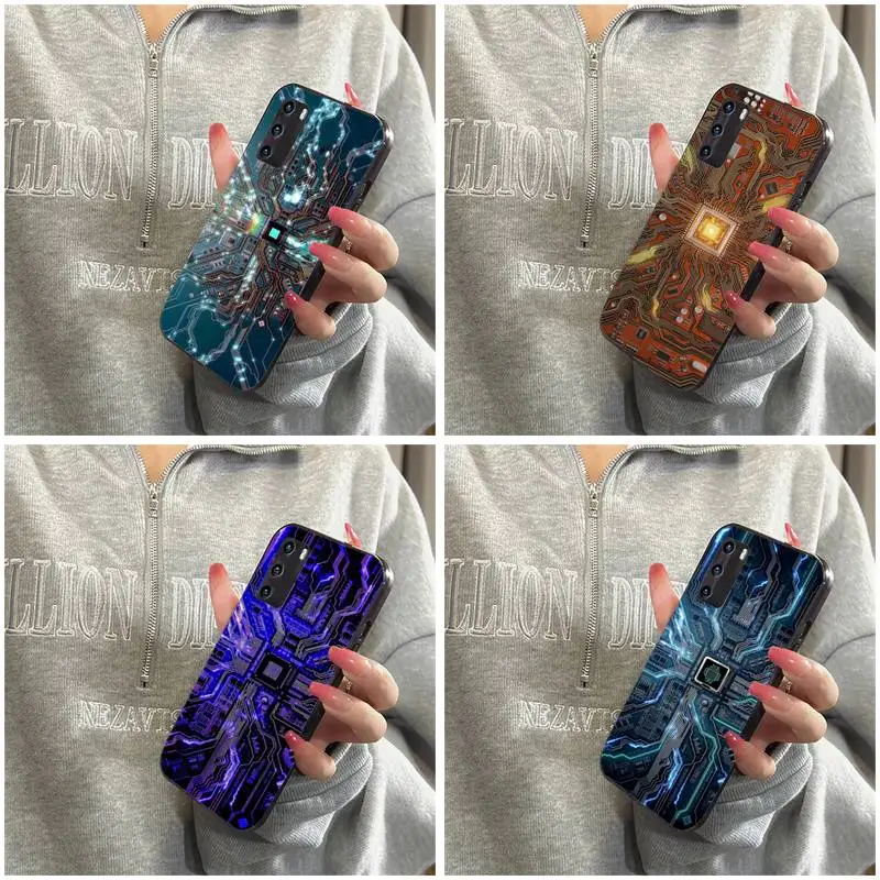 

Circuit Board Phone Case For Huawei G7 G8 P7 P8 P9 P10 P20 P30 P50 Lite Mini Pro P Smart Plus Coves