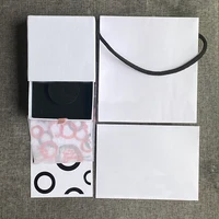 lr new design white pan bracelet gift jewelry box set paper bag envelope velvet pouch necklace earring charm box polishing cloth