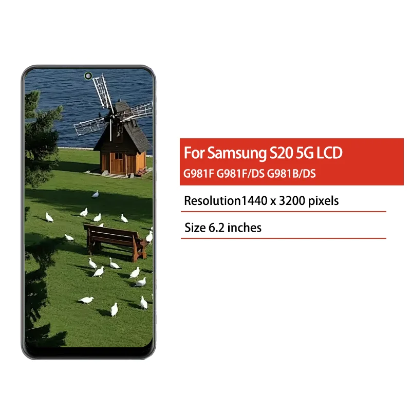 Фото TFT G980F G980F/DS G981F/DS Экран в сборе для Samsung S20 4G 5G, ЖК-дисплей с сенсорным экраном и рамкой. №2