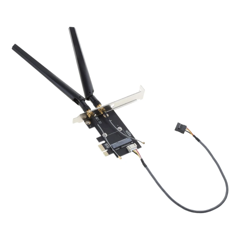 

Mini PCI-Express to PCIE X1 Adapter Dual-Band 2.4-G Antenna Support Plugs & Play, No Driver Needed for Computers