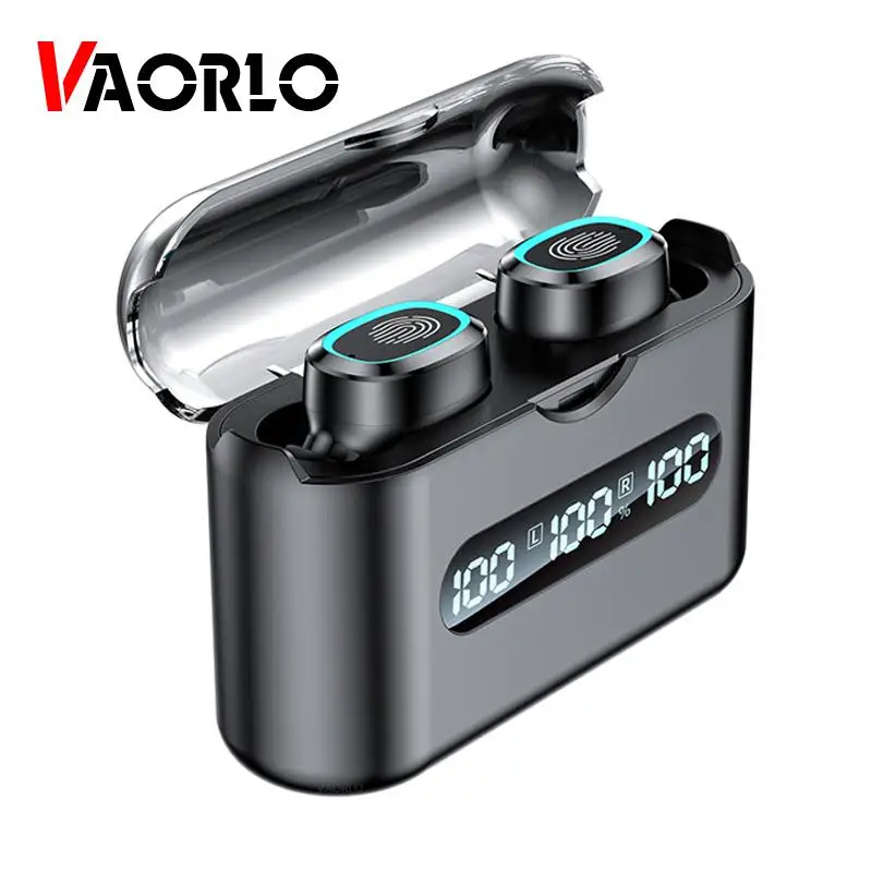 

VAORLO New Bluetooth 5.1 Earphones,CVC8.0 Noise Reduction HiFi Stereo Large Capacity 2200mAh Charging Case For All Smartphones