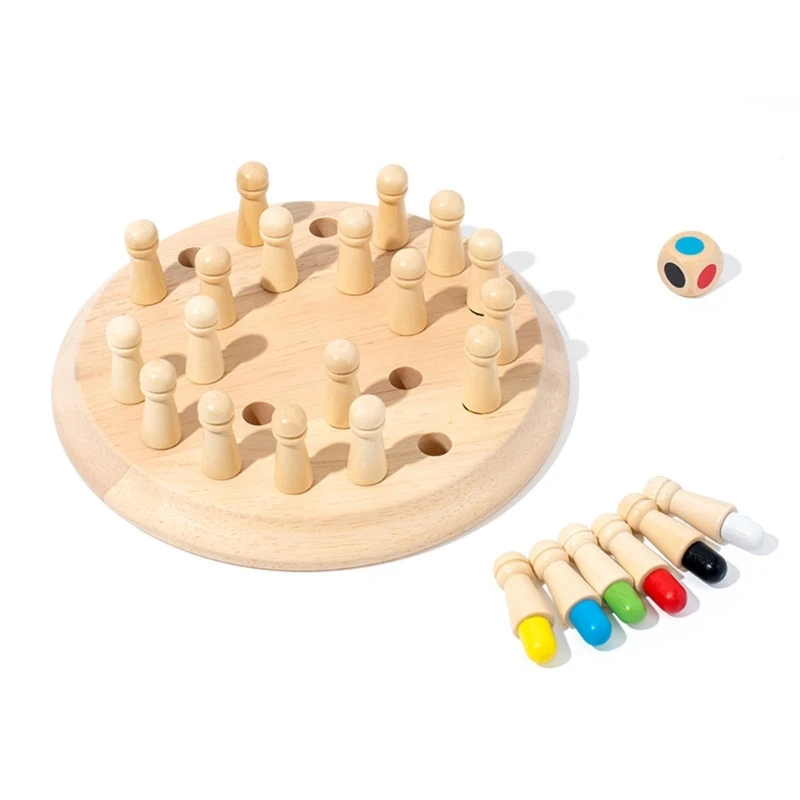 

Memory Chess Game Wooden Board Montessori Logical Skill Learning Board Toy Activity Center Children Fine Motor Skill Toy