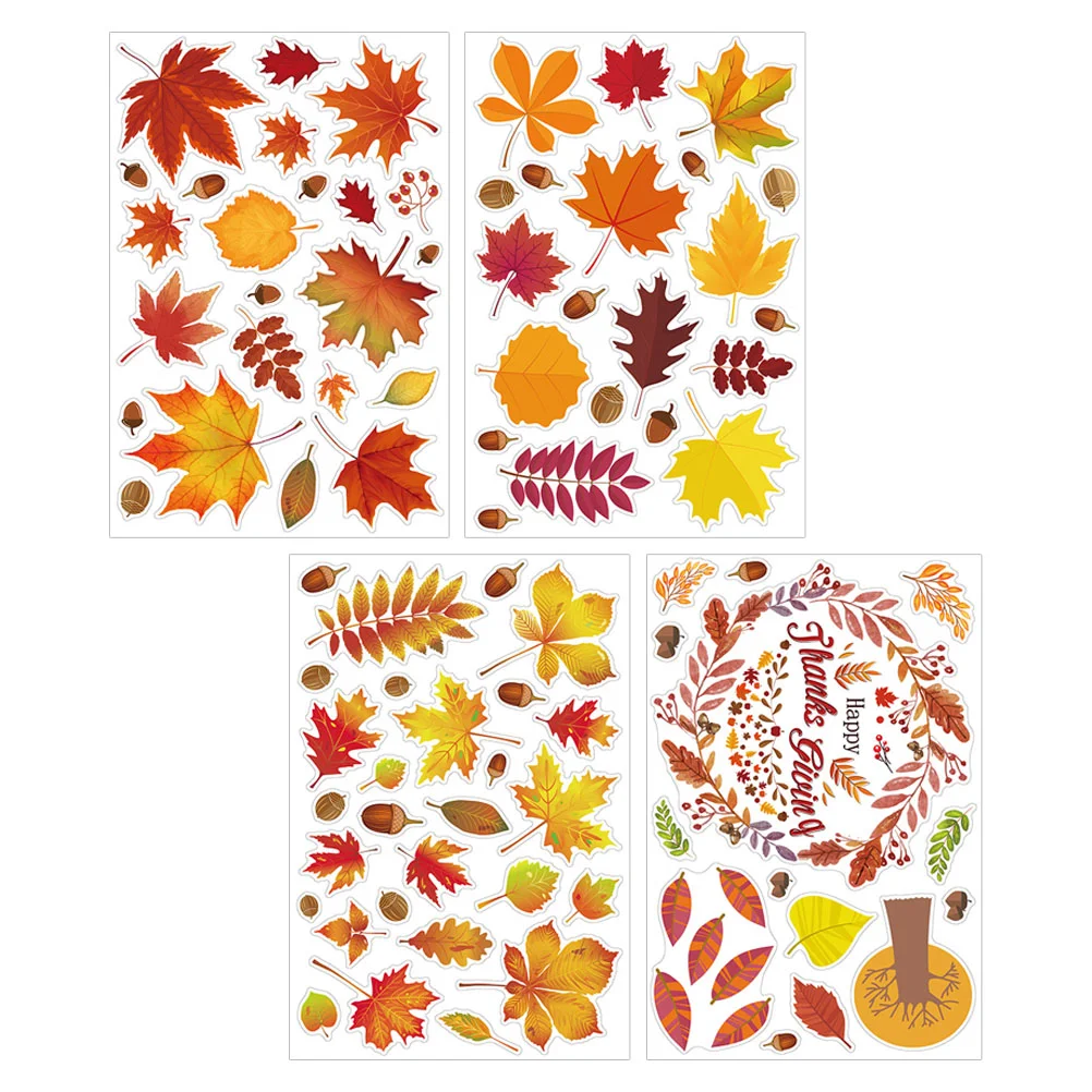 

Window Thanksgiving Stickers Wall Sticker Fall Clings Autumn Decorations Decal Decals Leaf Maple Leavescar Decoration Removable