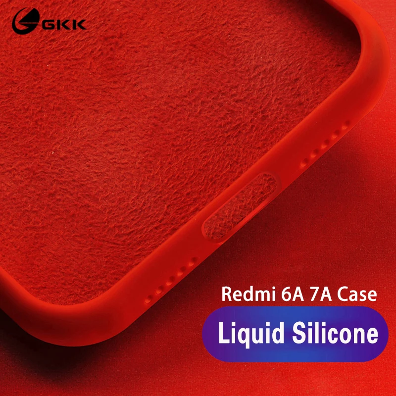 

GKK Liquid Silicone Case for Xiaomi Redmi 7A 6A Case Anti-knock Slim Baby Skin feeling Soft TPU Cover for Redmi 6A 7A Case funda