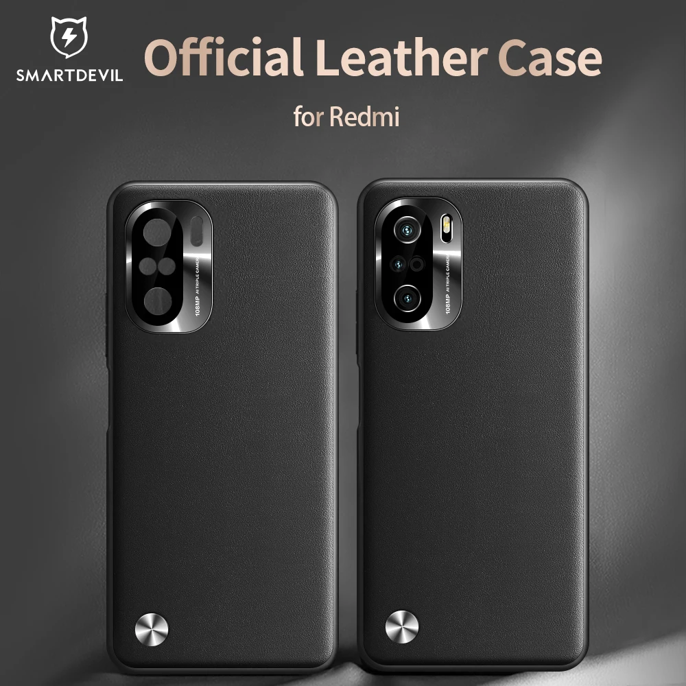 SmartDevil Plain Leather Case For Xiaomi POCO F3 mi 11i For Remi K40 Pro Plus Camera Protector Back Cover Lens All-incluse