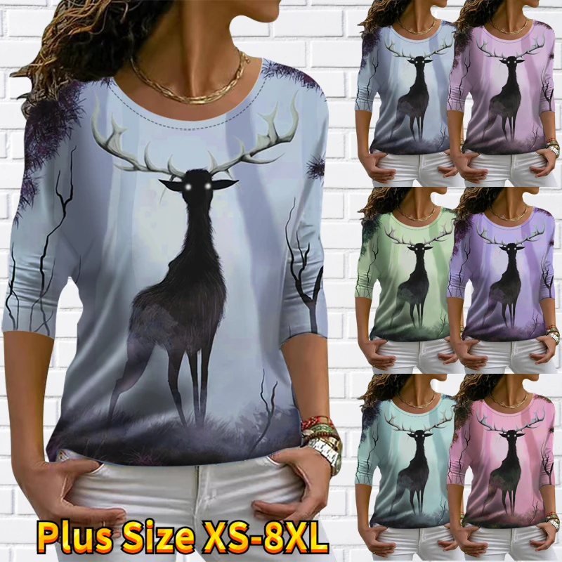 

Женская Повседневная футболка с длинным рукавом и круглым вырезом