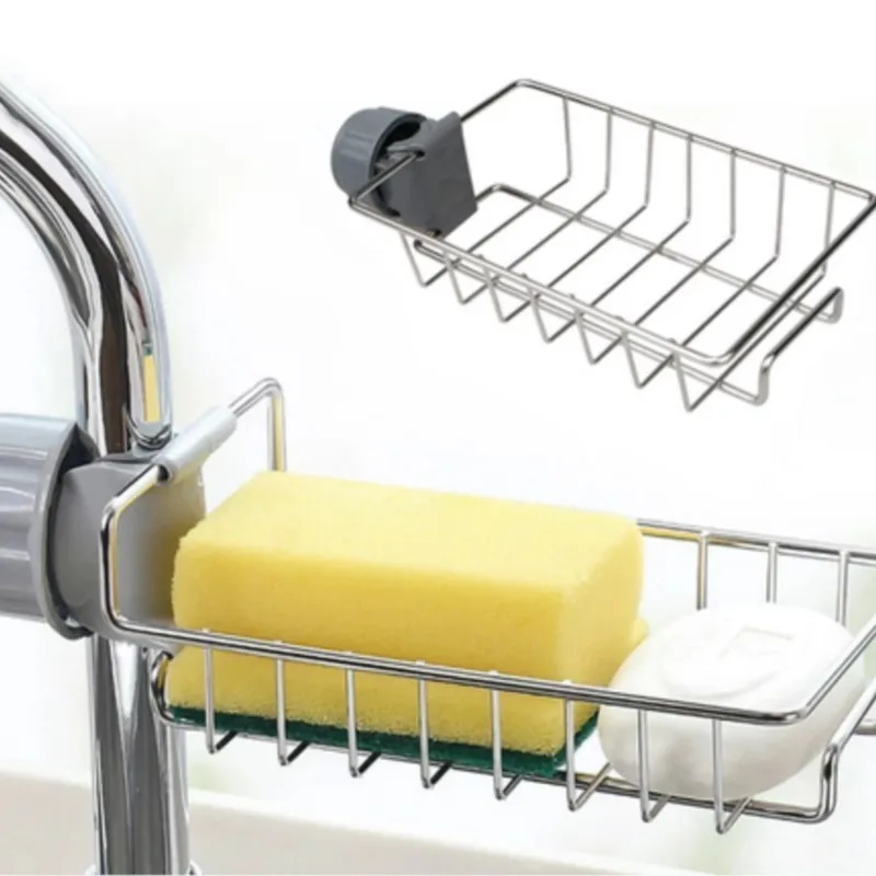 Iron Faucet Rack Kitchen Storage Shelf Sponge Dish Cloth Finishing Rack Drain Rack Pool Rag Storage Drain Dry Rack