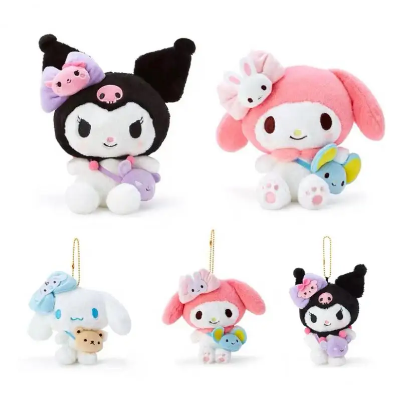 

Kuromi Kawaii Anime Sanrio Bag Pendant Cartoon Cute Sweet Mymelody Cinnamoroll Plush Doll Toy Keychain Christmas Best Gift