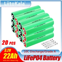 20pcs LiitoKala 3.2V 22Ah LiFePO4 battery pack 10C discharge DIY 12V 24V 36V 48V Motorcycle Electric Car Solar Inverter battery