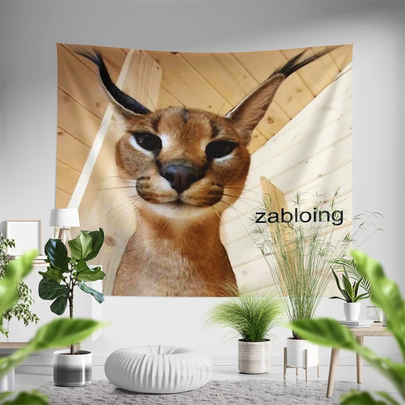 Aertemisi Zabloing Floppa Caracal Cat Gosha забавный мем гобелен настенный художественный для