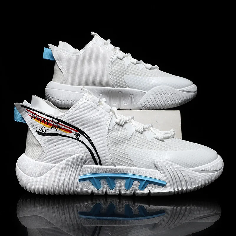 Outdoor Summer Men's Basketball Shoes 2022 New Trendy Green Breathable Sport Shoes Mens Trainers White Platform Women's Sneakers