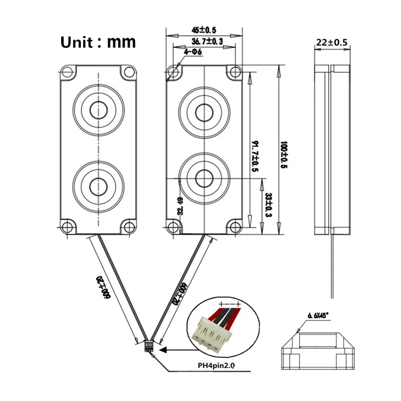 Портативные колонки 10045 светодиодный ТВ динамик 8 Ом 5 Вт 2 шт