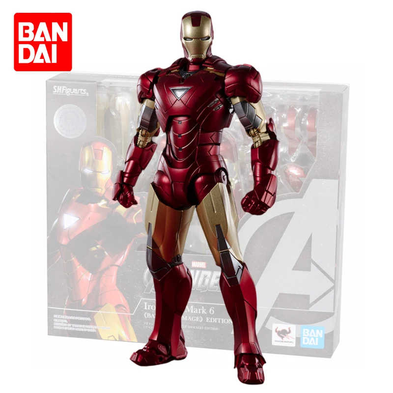 

Original Bandai Marvel S.H.Figuarts Iron Man Mk6 The Avengers Collection Model Toys Anime Action Figures Toys for Children 15cm