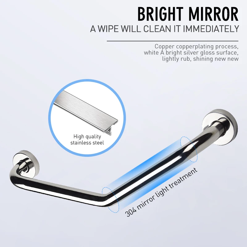 201304 stainless steel bathtub arm safety handle bath shower grab bars bathroom wall mount handle grip tub toilet handrail free global shipping