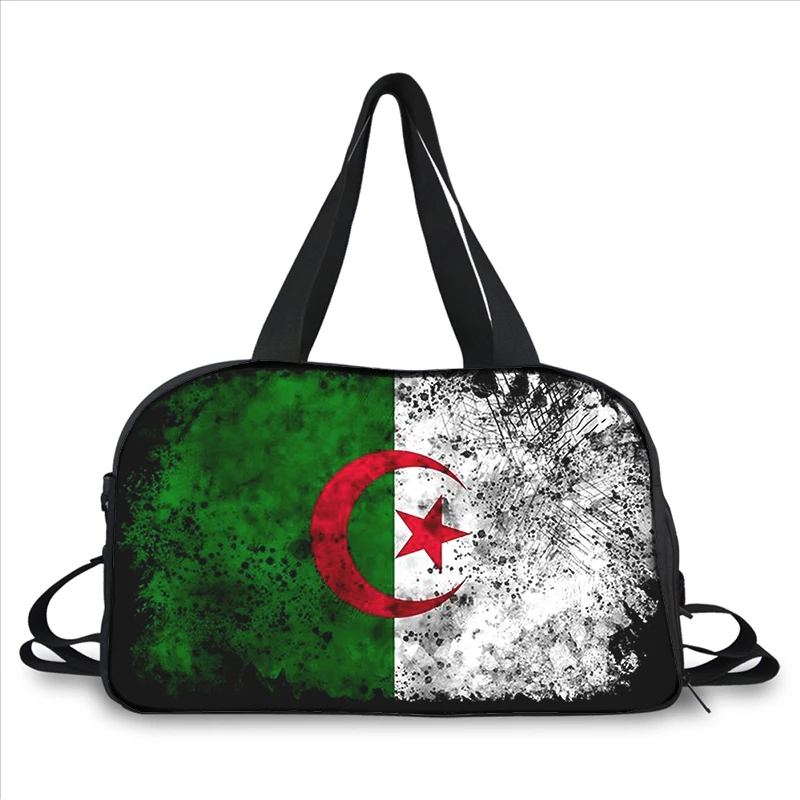 Algeria Flag 3D printing fashion trend portable large capacity multi-function messenger bag travel bag