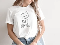 cat mom t shirt cat mama gift mother plus size cute graphics of cat women shirts 100 cotton o neck short sleeve top tees girls