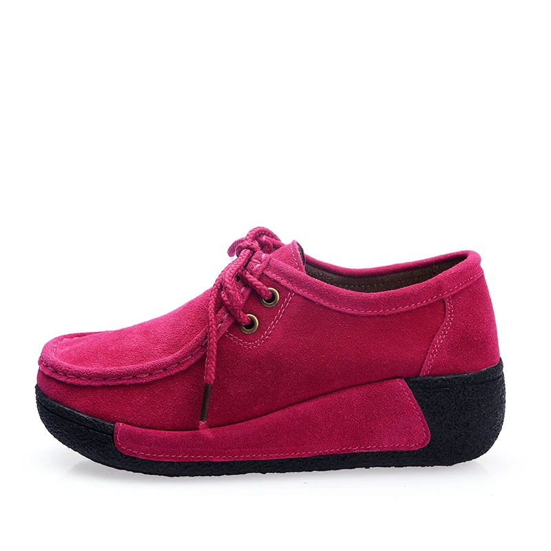 2023 New Women Flats Casual Shoes Cow Suede Loafers Wedges Heeled Woman Luxury Ladies Female Sneakers Slip-on Shoes Moccasins