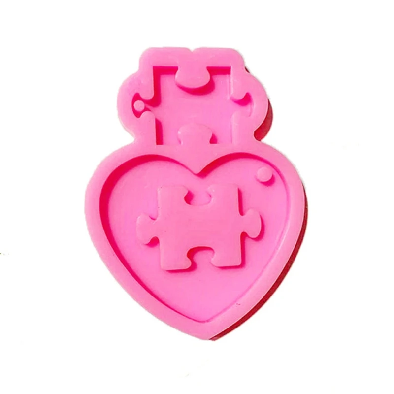 

DIY Autistic Love Puzzle Pendant Keychain Silicone Mold Heart Jigsaw Puzzle Mold