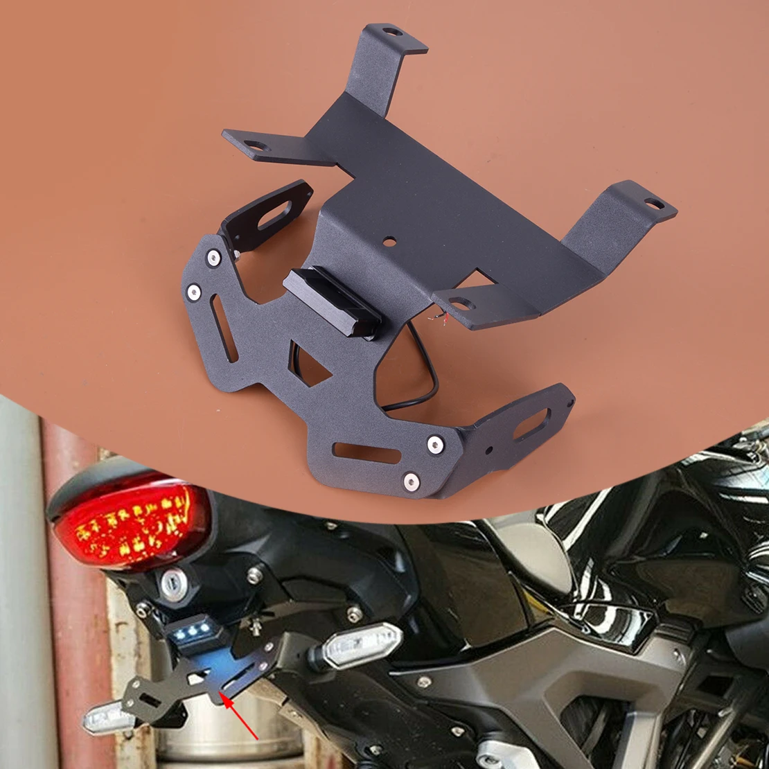 

1 Set Motorcycle Rear License Plate Holder Frame Kit Fit for Honda CB125R CB250R CB300R 150R