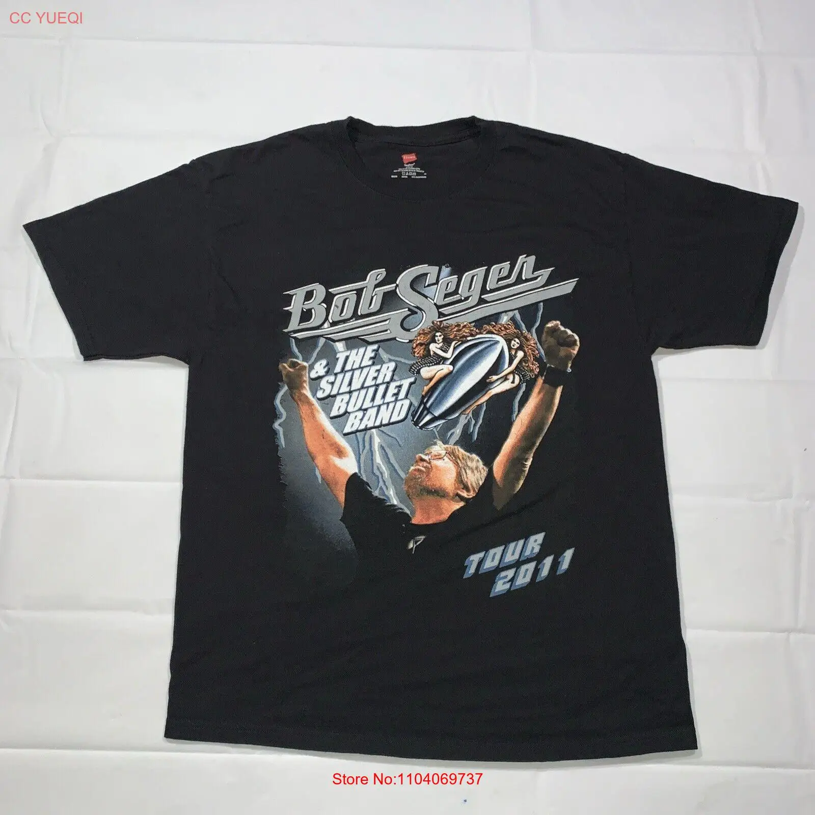 Футболка с надписью Bob Seger and The Silver Bullet Band модель 2011 года большие размеры