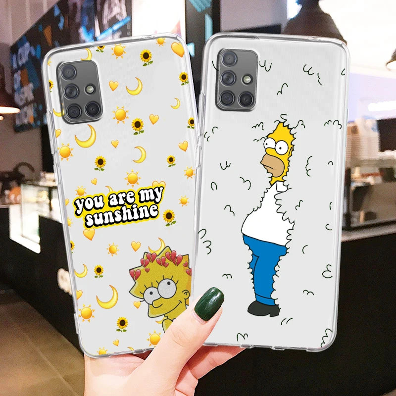 

Disney Simpsons Bart Cute Transparent Phone Case For Samsung A73 A72 A71 A53 A52 A51 A42 A33 A32 A23 A22 A21S A13 A04 A03 5G